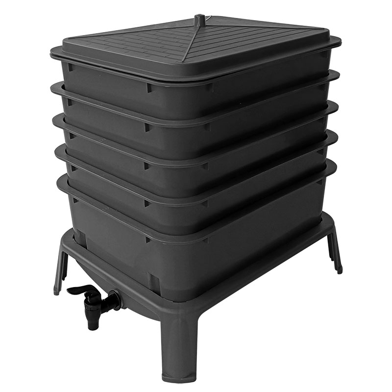 Compost Bin - 헤비듀티 50L 5단 웜팜 퇴비화기 실내외용
