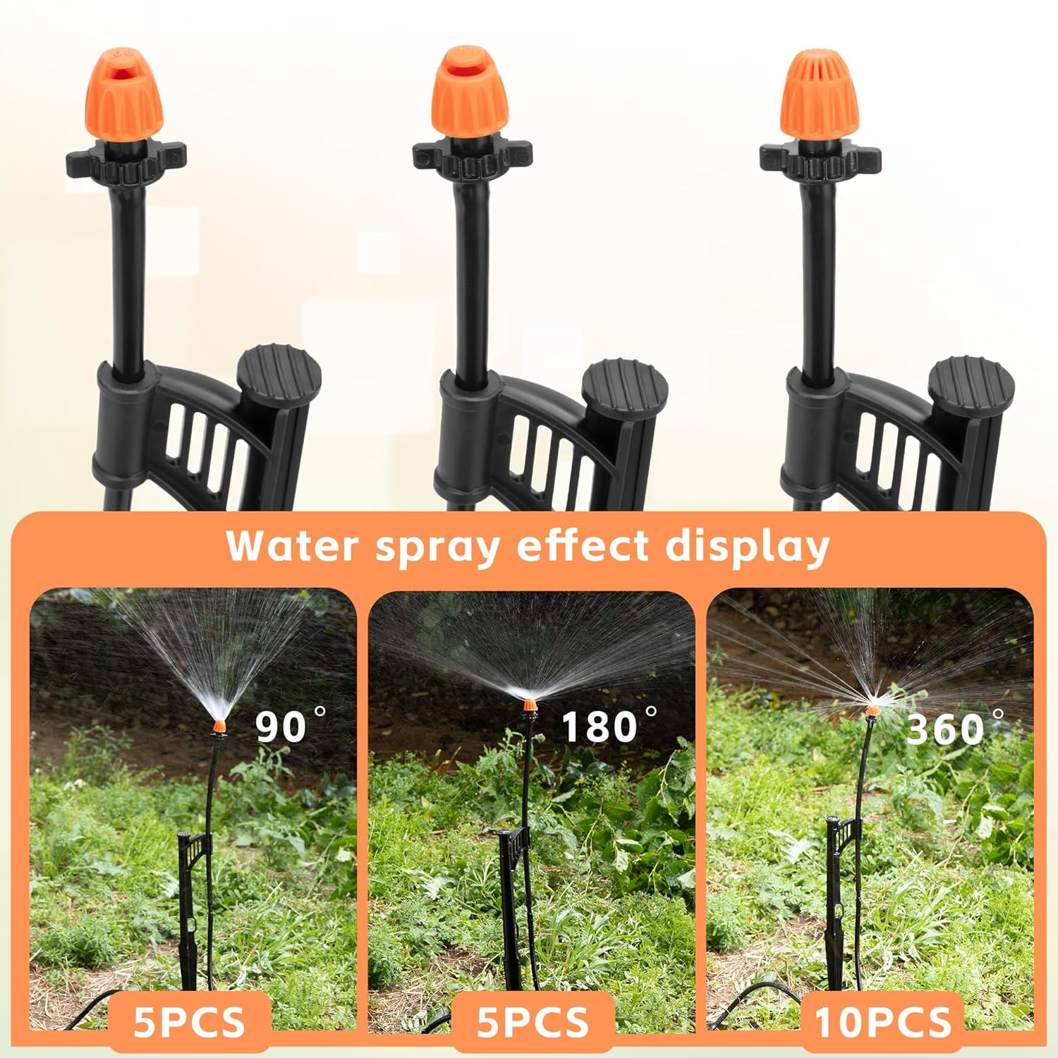 Garden Hose Nozzle - 20세트 90/180/360도 회전식 정원 호스 노즐,