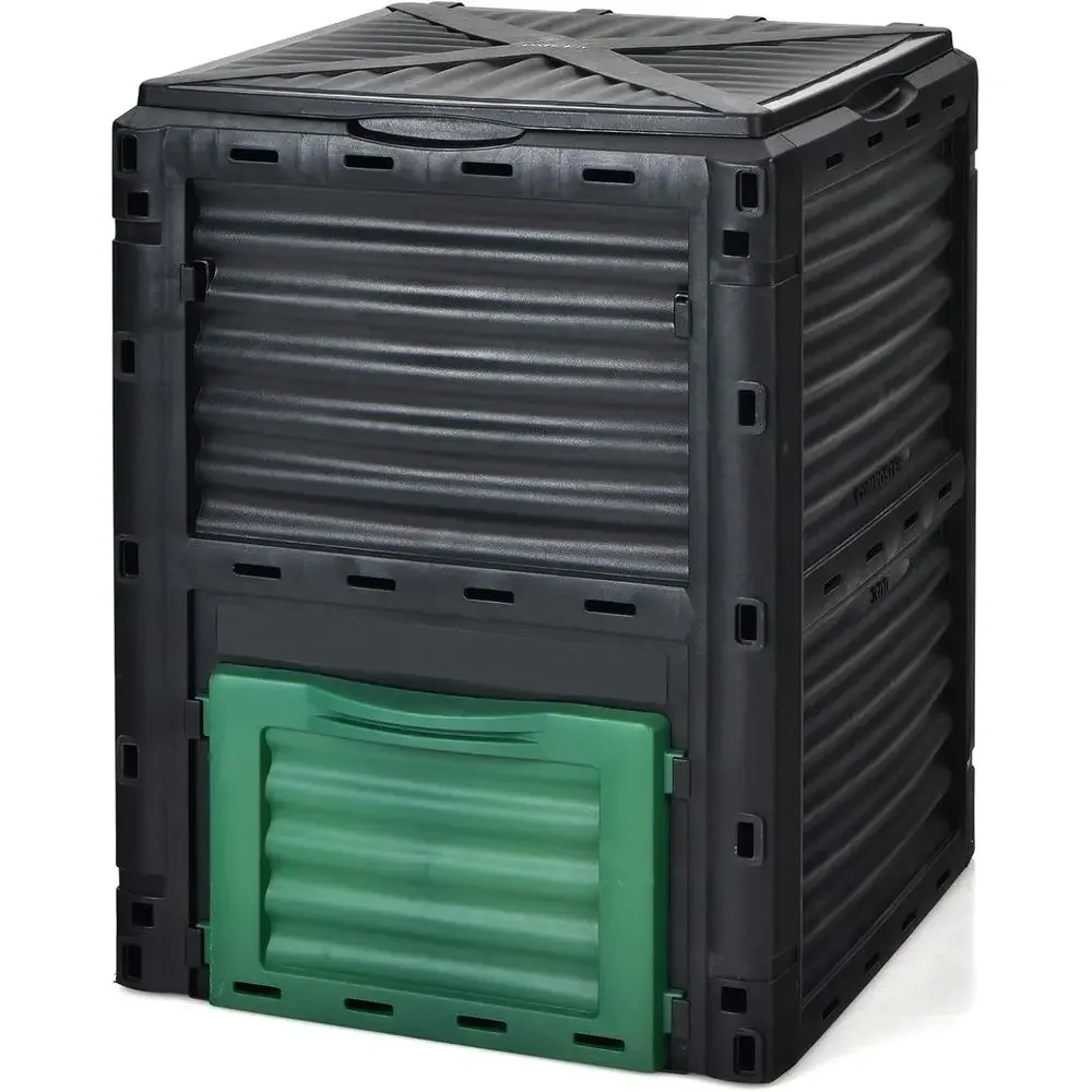 Compost Bin - 80갤런 야외 퇴비통(뚜껑 및 하단 도어
