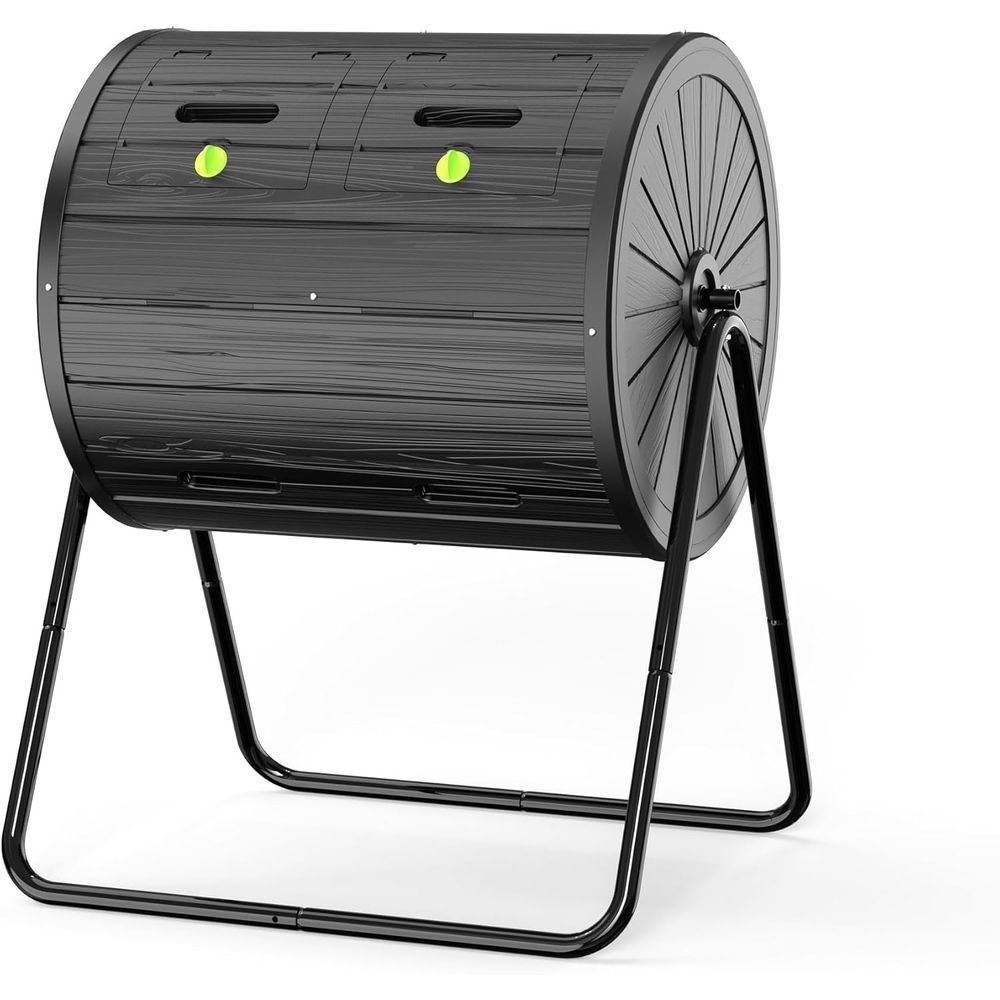 Compost Bin - 야외용 37.5갤런 사계절 이중 챔버 텀블링