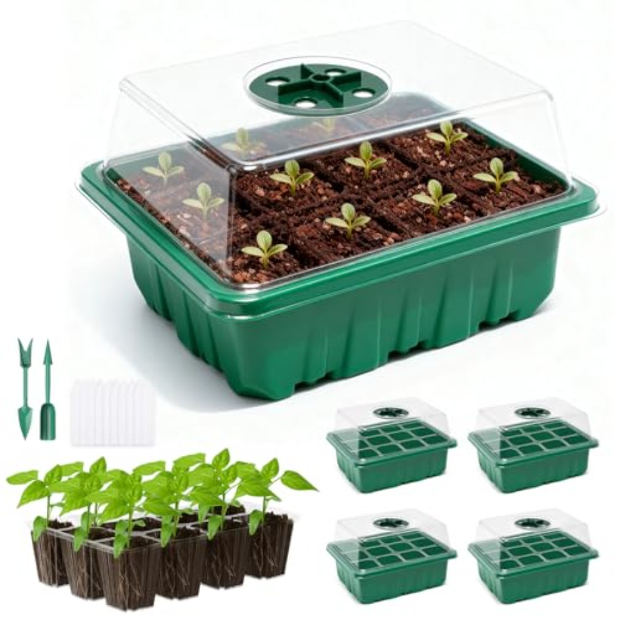Greenhouse Mini Indoor - 습도 돔이 있는 5팩 씨앗 발아
