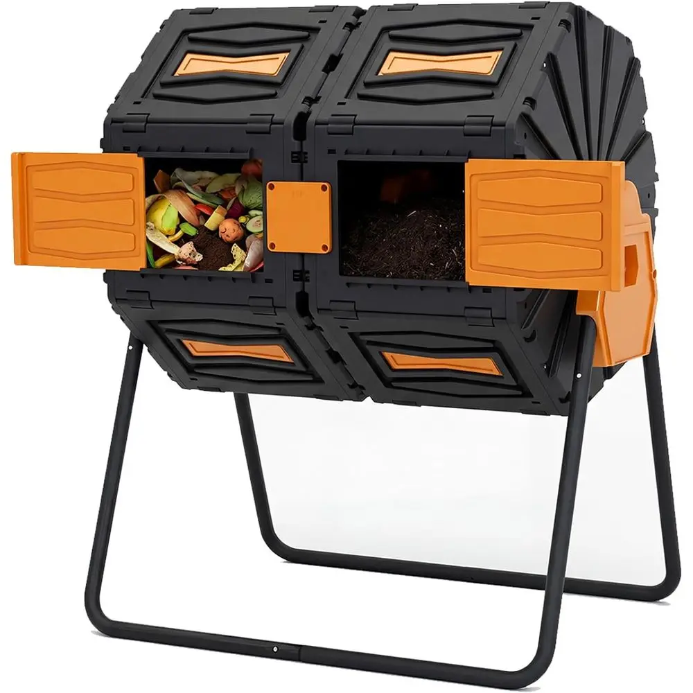 Compost Bin - 45갤런 이중 챔버 퇴비 텀블러 -
