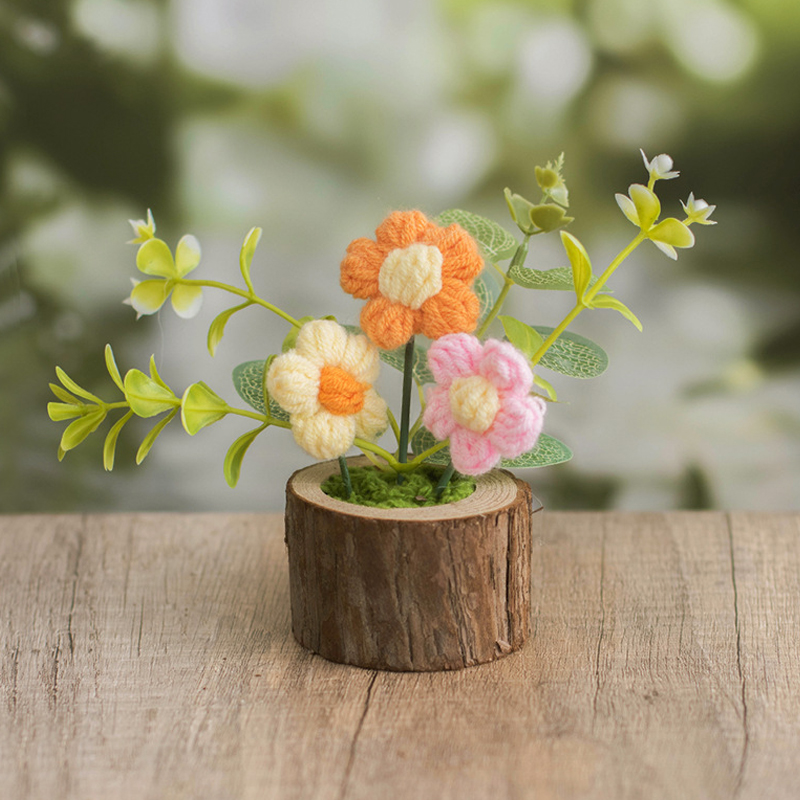 1개입 크로셰 꽃 귀여운 뜨개질 꽃 화분 졸업 선물 손 - Gardening Tools Cute 리뷰 및 가격