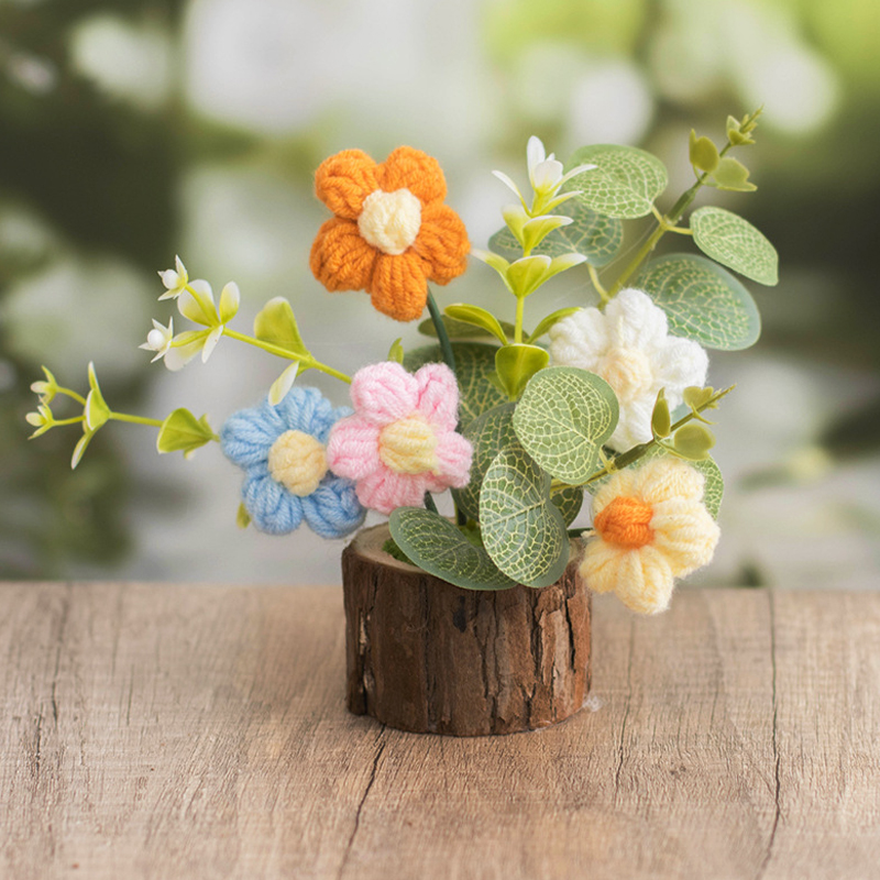 1개입 크로셰 꽃 귀여운 뜨개질 꽃 화분 졸업 선물 손 - Gardening Tools Cute 리뷰 및 가격