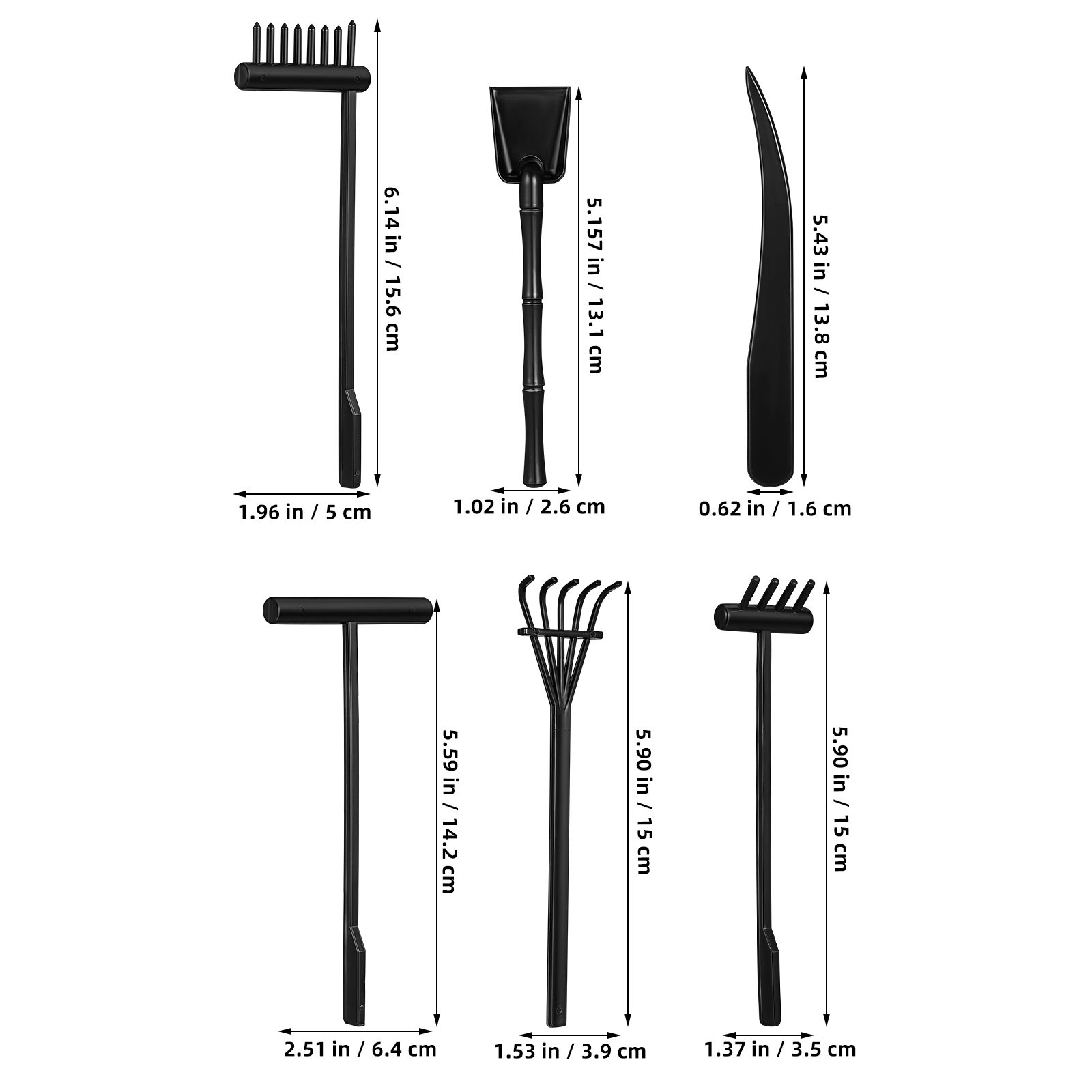 6개 미니 젠 가든 모래 정리 도구 플라스틱 모래 다듬 - Gardening Tools And Accessories 리뷰 및 가격