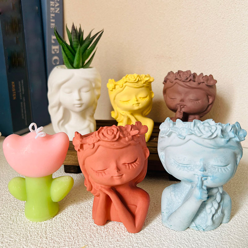 귀여운 소녀 식물 화분 실리콘 몰드, DIY 수면 미용 - Gardening Tools Cute 리뷰 및 가격