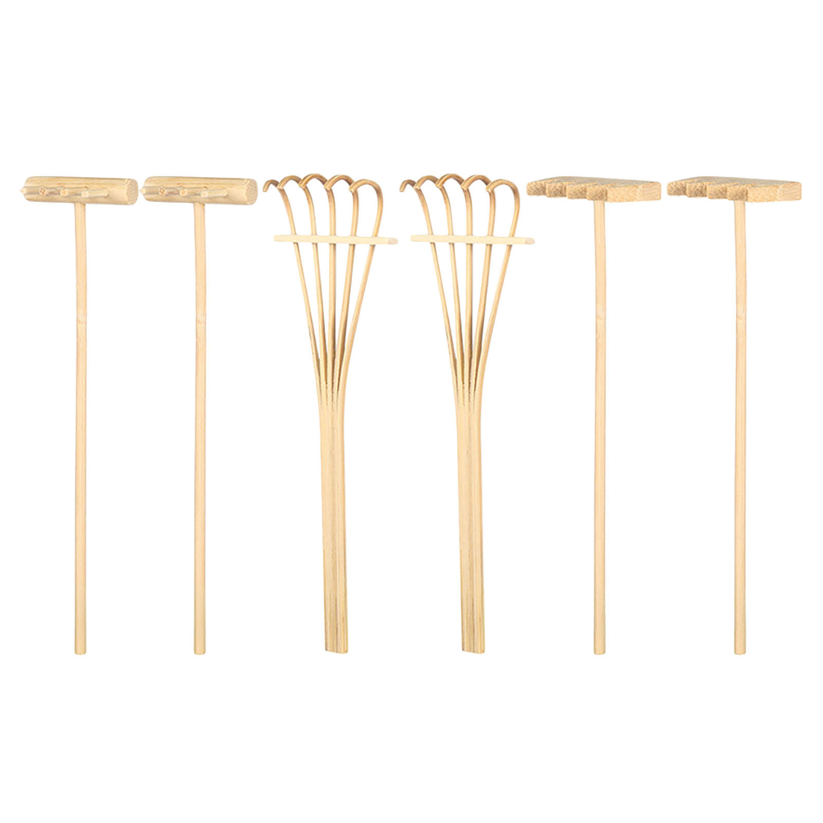 6Pcs 미니 모래 갈퀴 세트 대나무 데스크탑 샌드박스 - Gardening Tools And Accessories 리뷰 및 가격