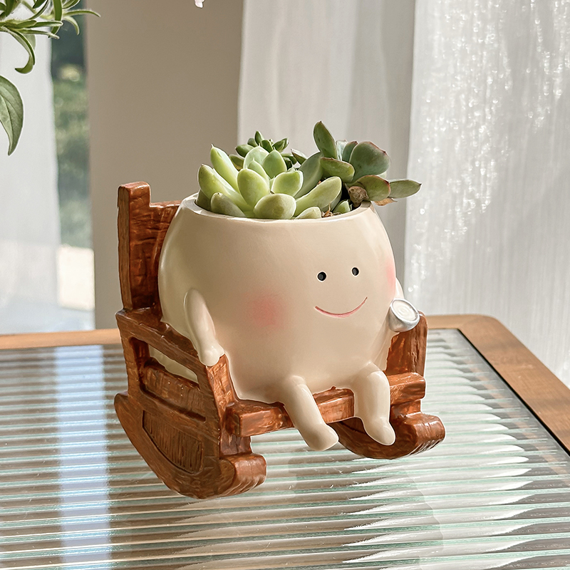 세련되고 귀여운 만화 유령 모양 레진 다육식물 화분,  - Gardening Tools Cute 리뷰 및 가격