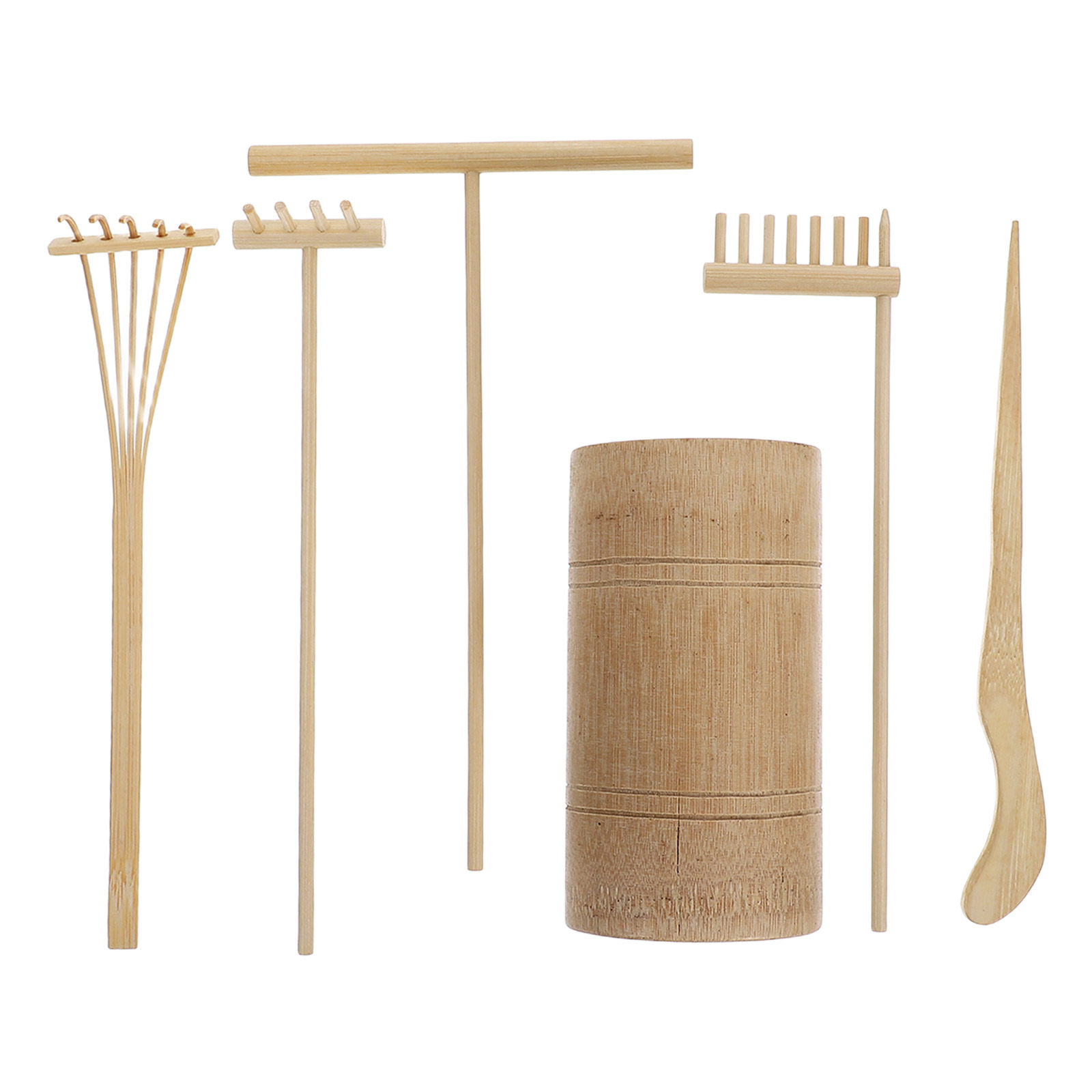 1세트 젠 샌드 가든 레이크 키트 대나무 미니 도구 책 - Gardening Tools And Accessories 리뷰 및 가격