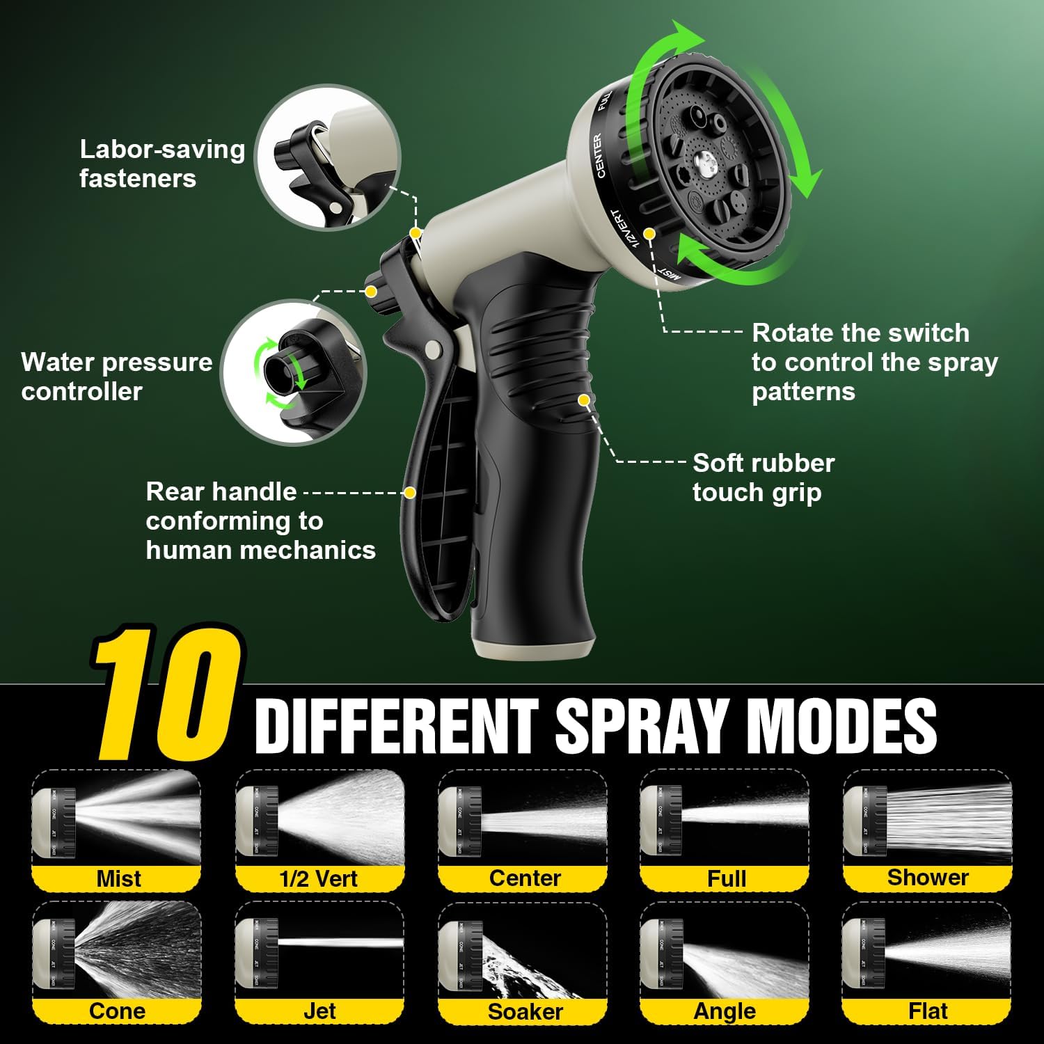 정원용 호스 100피트 비확장형, 유연한 물 호스, 마 - Garden Hose Nozzle 리뷰 및 가격