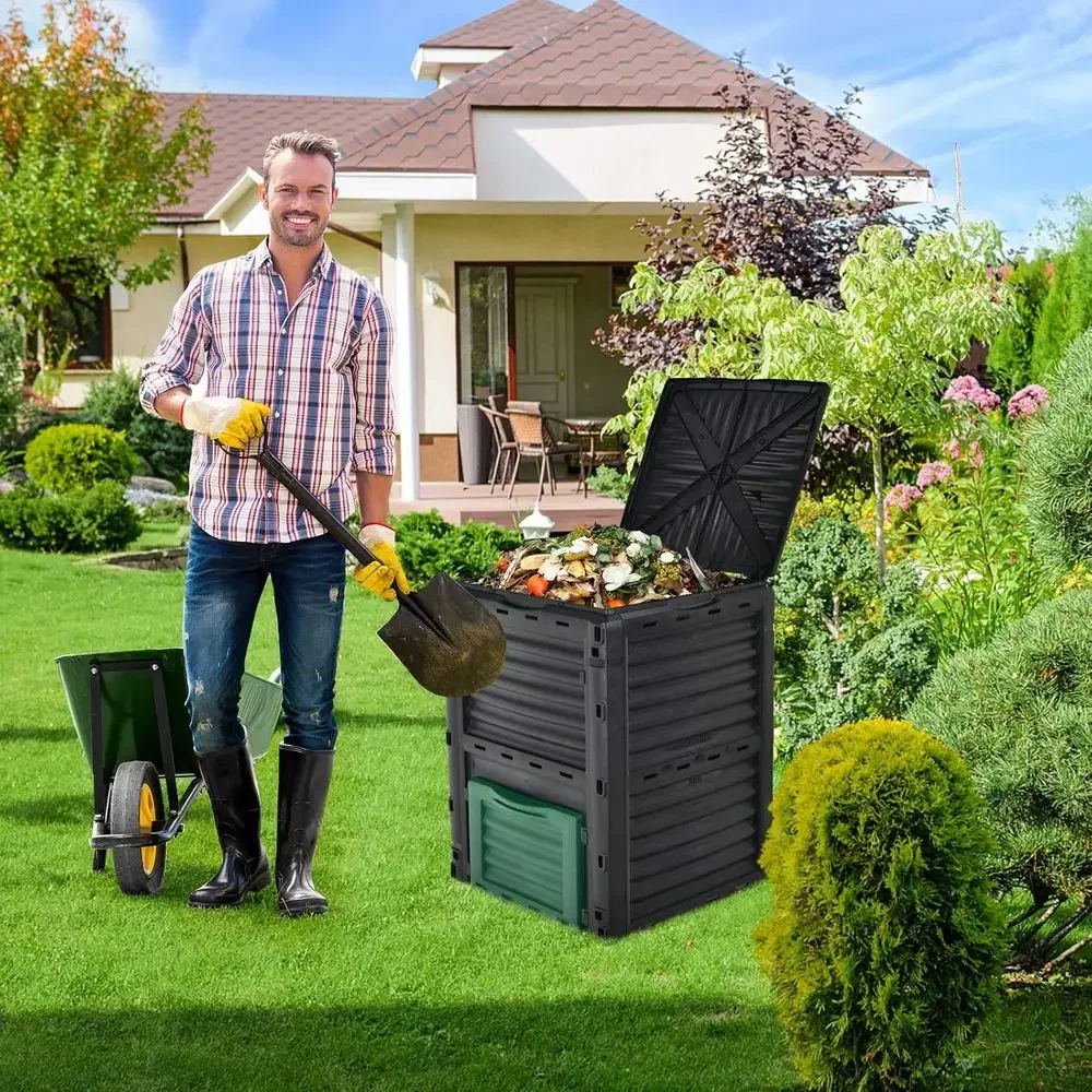 80갤런 야외 퇴비통(뚜껑 및 하단 도어 포함) - 대 - Compost Bin 리뷰 및 가격