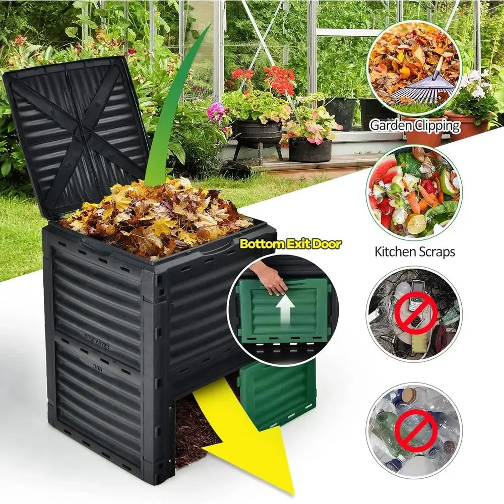 80갤런 야외 퇴비통(뚜껑 및 하단 도어 포함) - 대 - Compost Bin 리뷰 및 가격