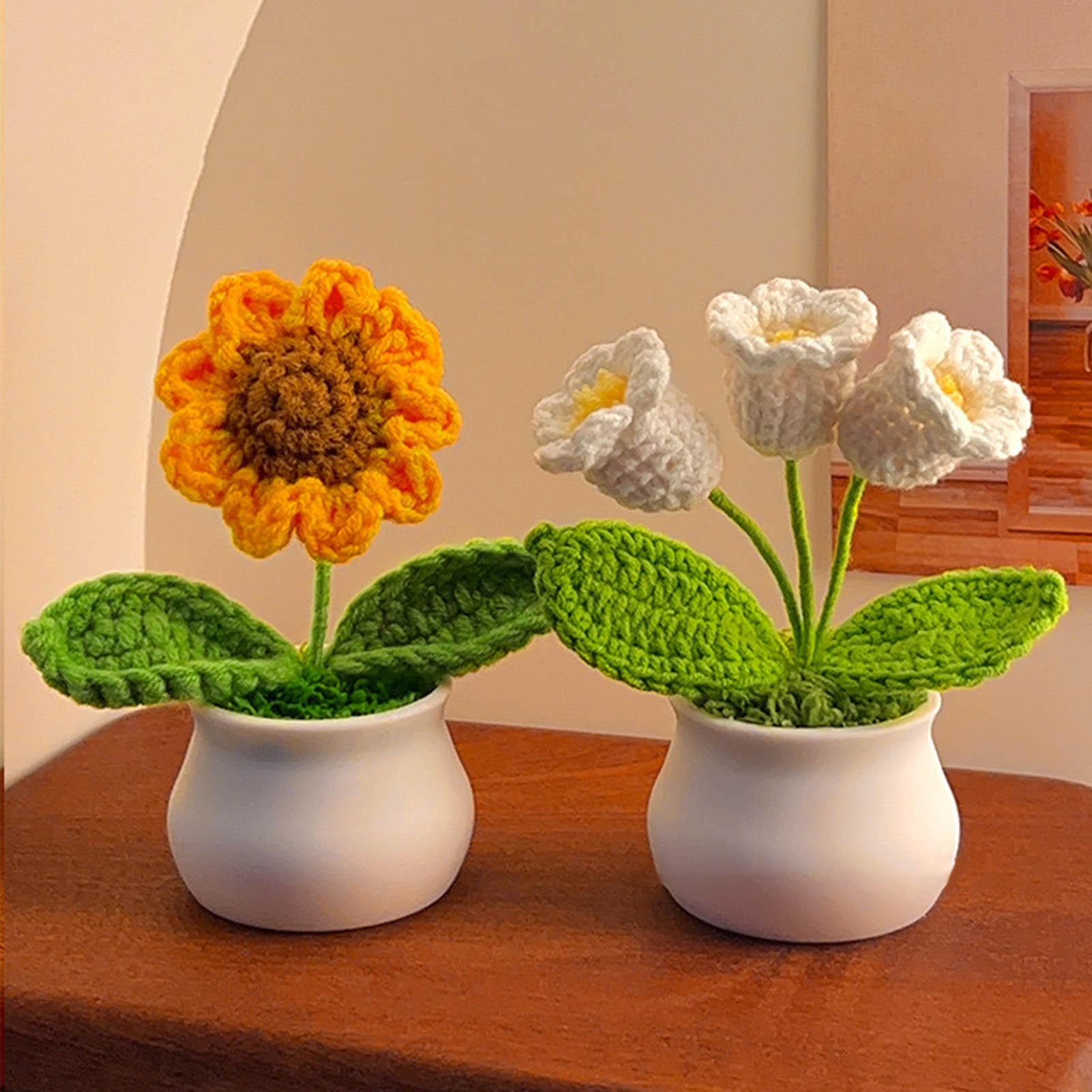 크로 셰 뜨개질 꽃 귀여운 작은 화분에 심은 꽃 크로  - Gardening Tools Cute 리뷰 및 가격