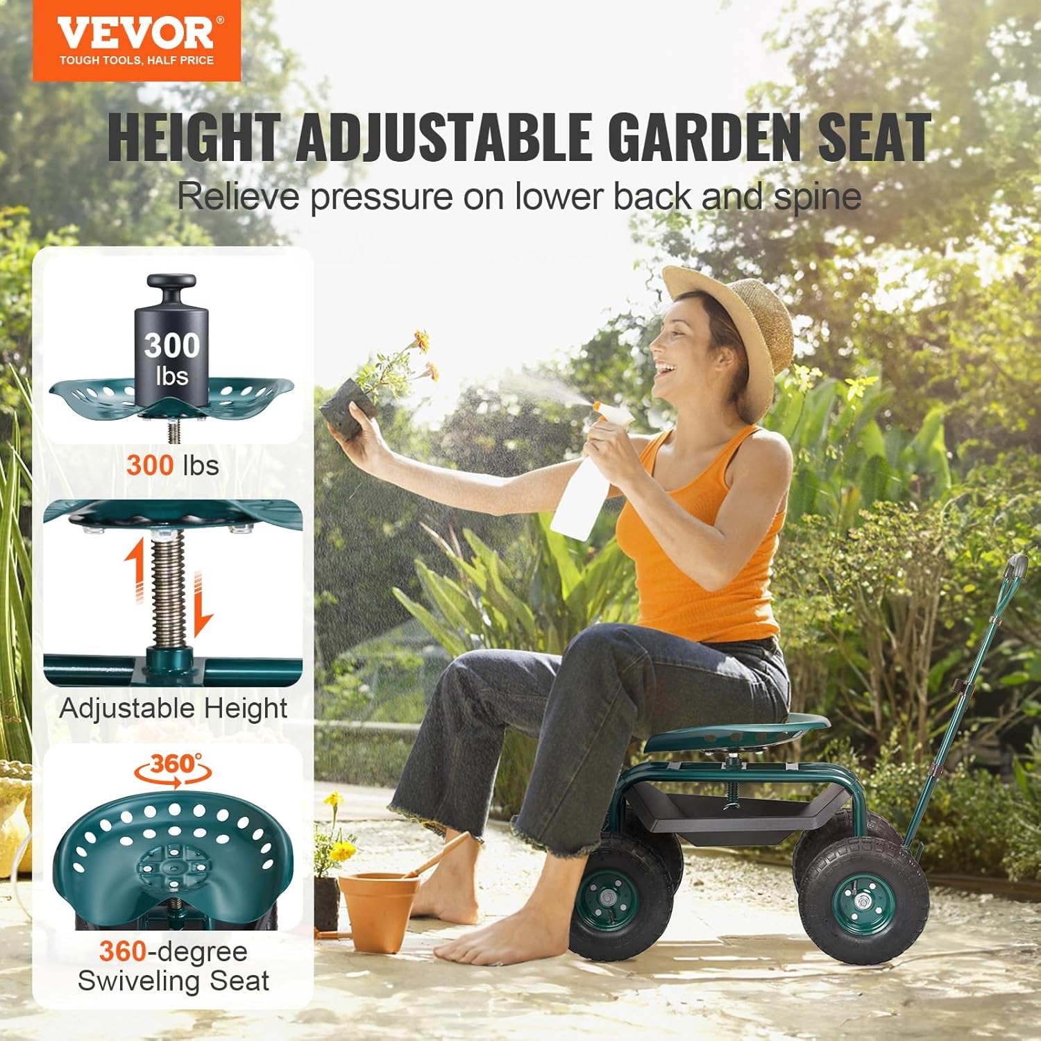 정원용 롤링 작업 의자(바퀴 포함), 심기용 정원 의자 - Gardening Tools Uses 리뷰 및 가격